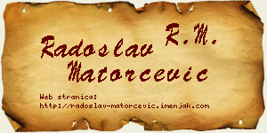 Radoslav Matorčević vizit kartica